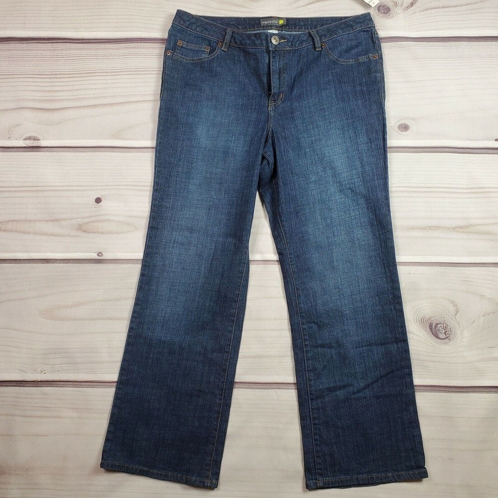 CC - Venezia Lane Bryant Bootcut Jeans Women 3 Petite Denim Dark Wash NWT